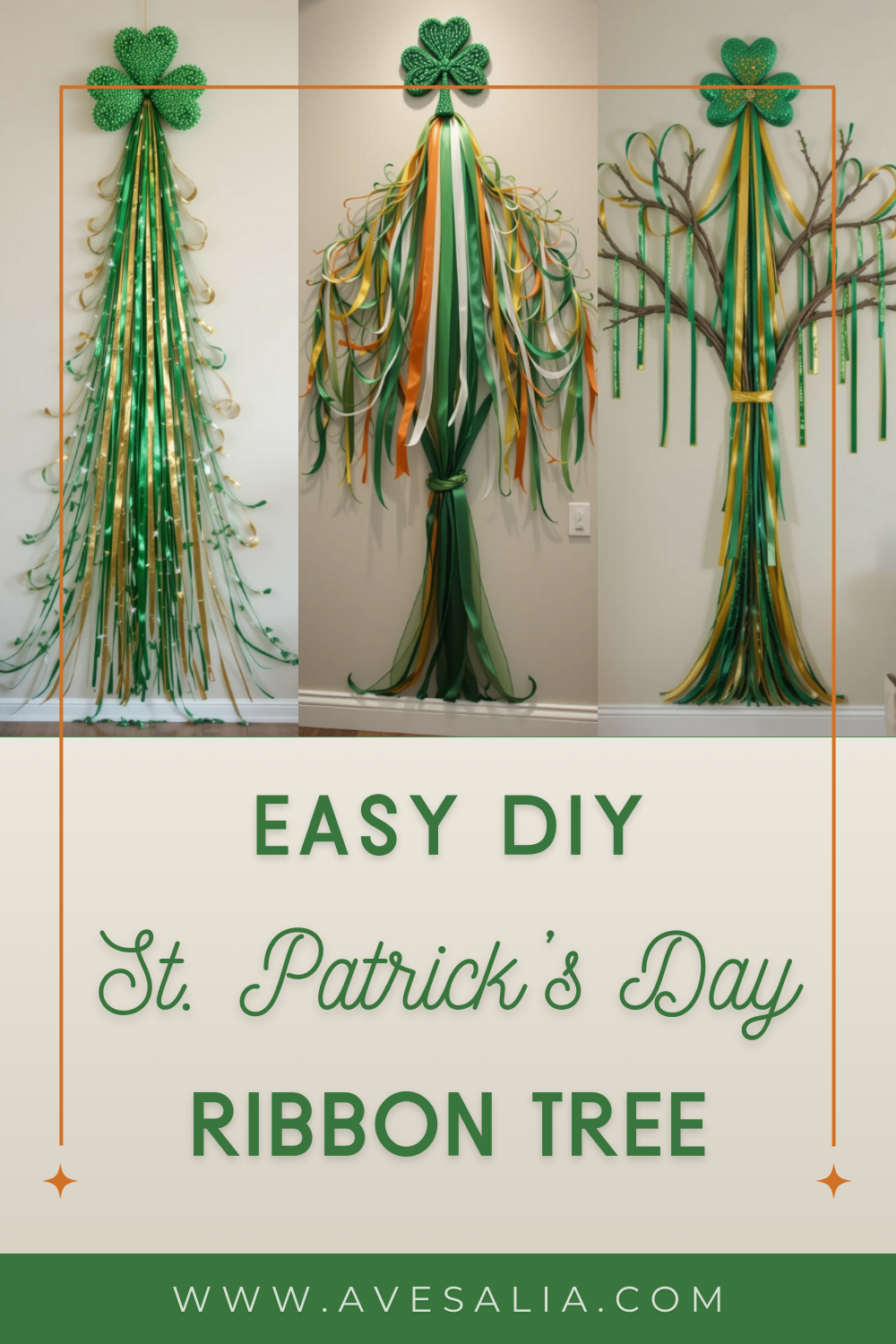 DIY St. Patrick's Day Ribbon Tree: Easy Wall Decor for Instant Irish Charm
