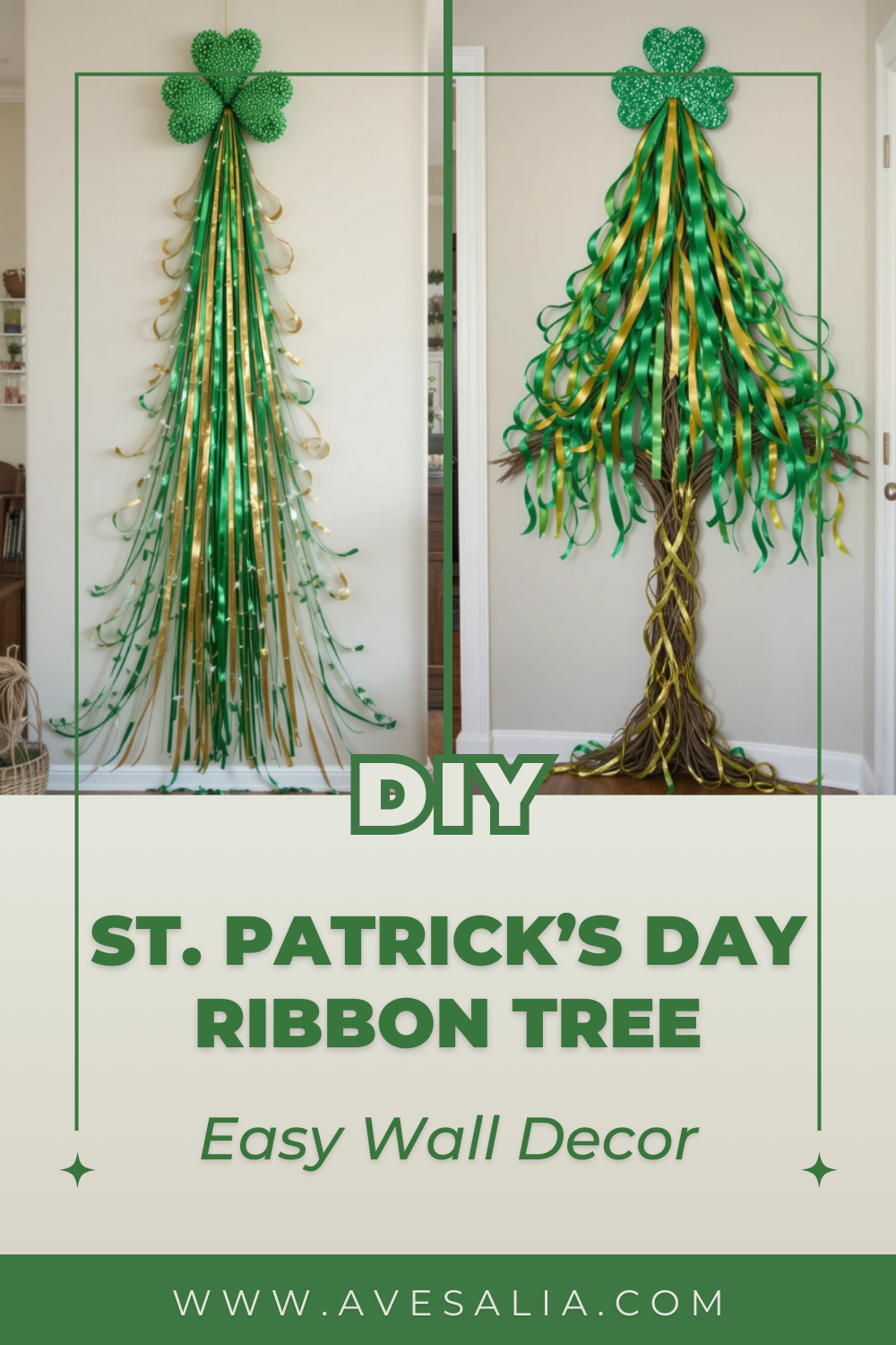 DIY St. Patrick's Day Ribbon Tree: Easy Wall Decor for Instant Irish Charm
