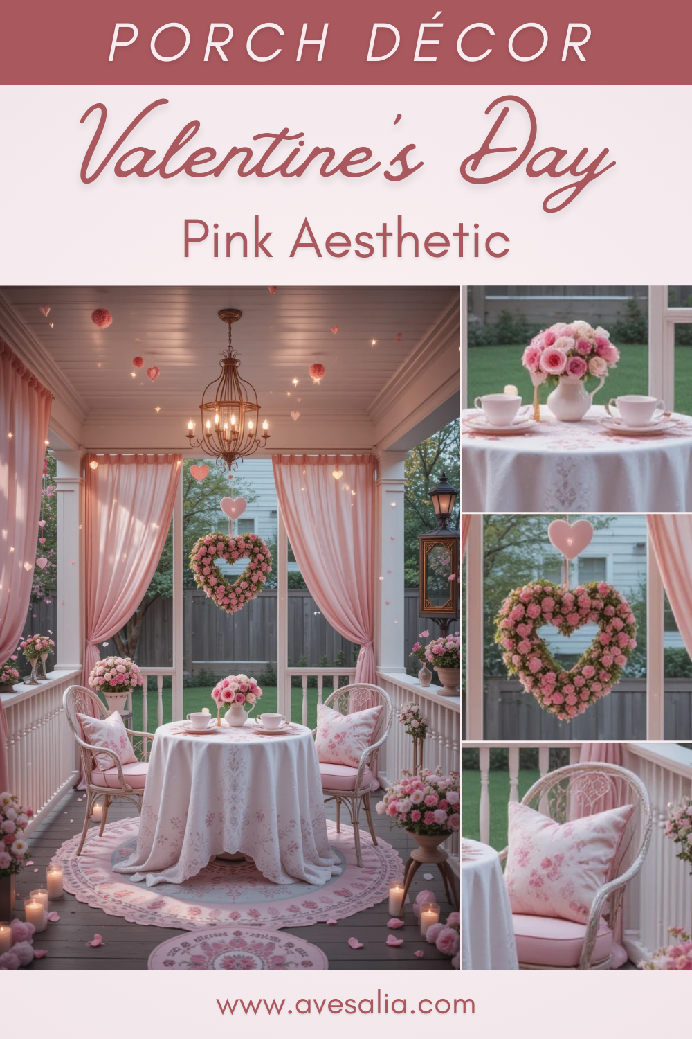 Valentine’s Day Pink Aesthetic Porch Décor Ideas