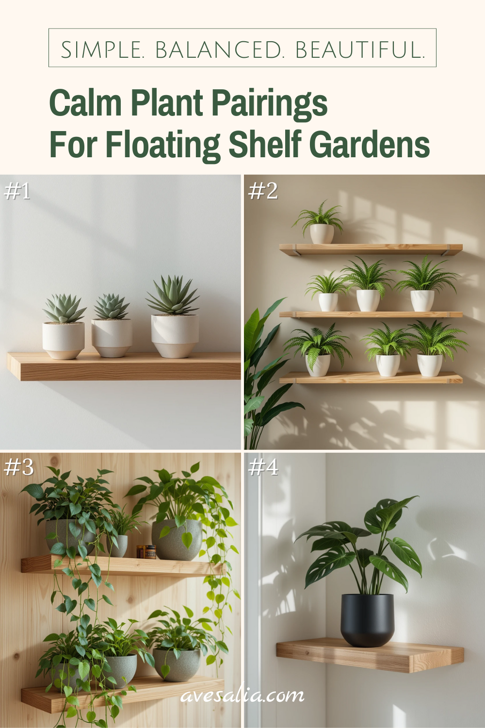 How to Create a Minimalist and Elegant Floating Wood Shelf House Plant Garden