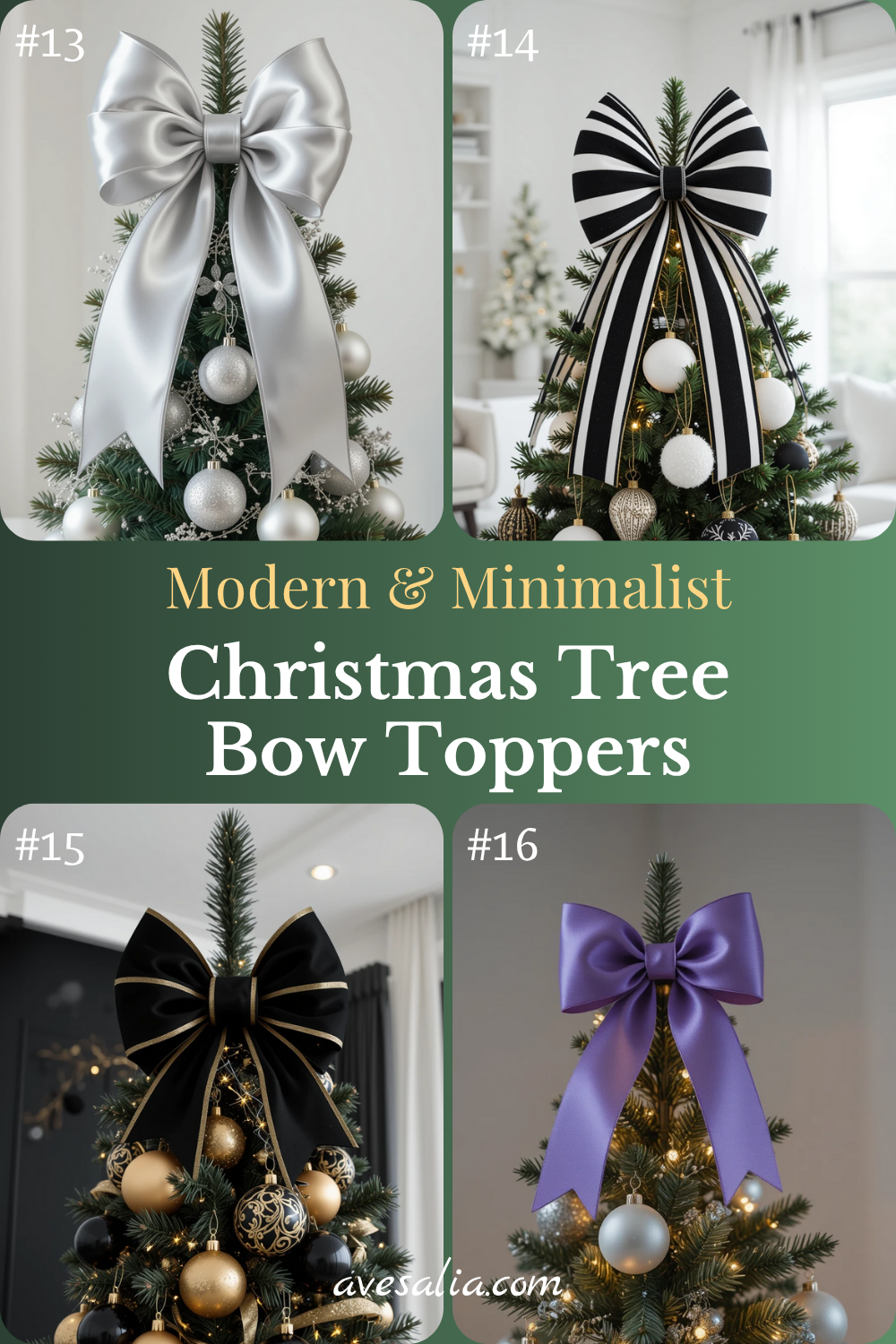 28 Stunning Christmas Tree Bow Topper Styles to Match Every Holiday Aesthetic