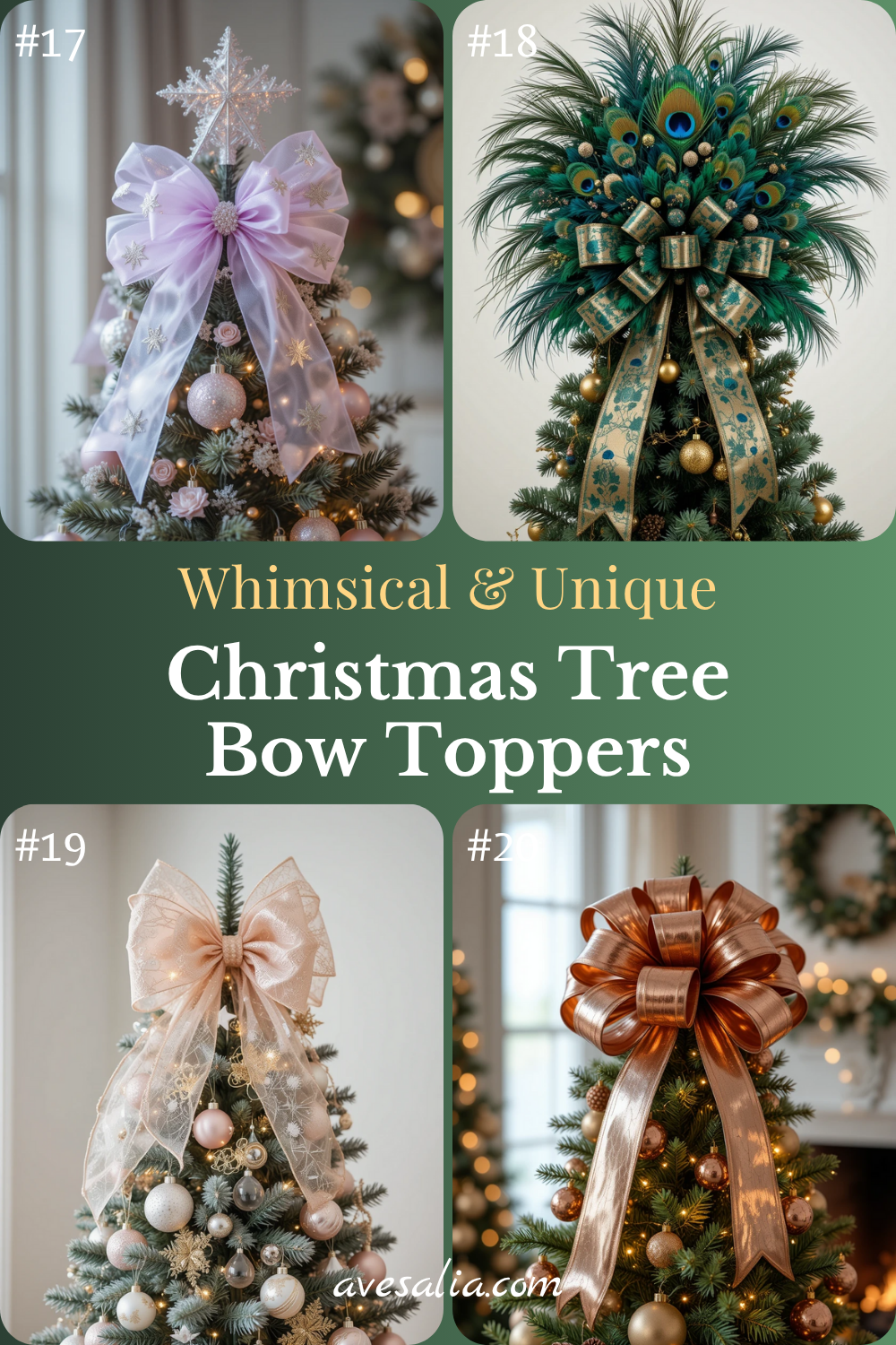 28 Stunning Christmas Tree Bow Topper Styles to Match Every Holiday Aesthetic