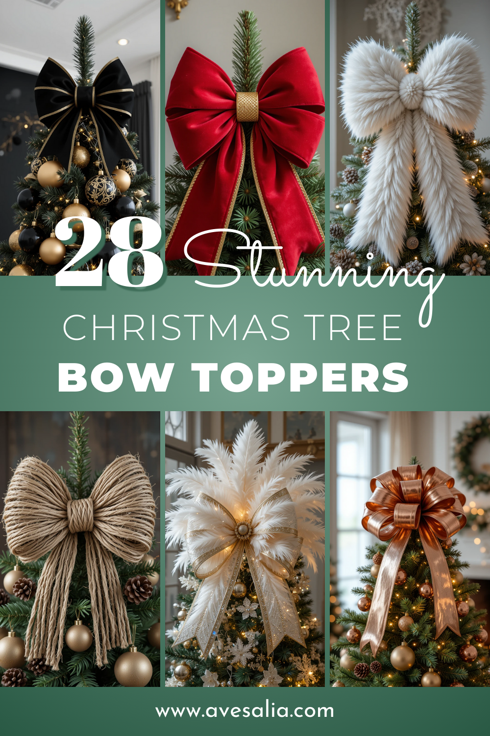 28 Stunning Christmas Tree Bow Topper Styles to Match Every Holiday Aesthetic