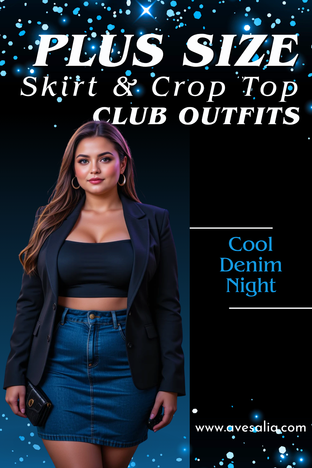 Slay the Night: 16 Plus Size Skirt and Crop Top Club Outfits with Curve-Hugging Style