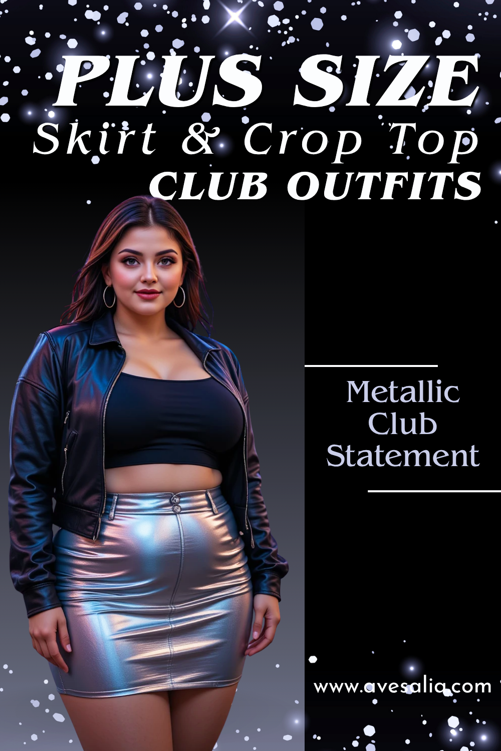 Slay the Night: 16 Plus Size Skirt and Crop Top Club Outfits with Curve-Hugging Style