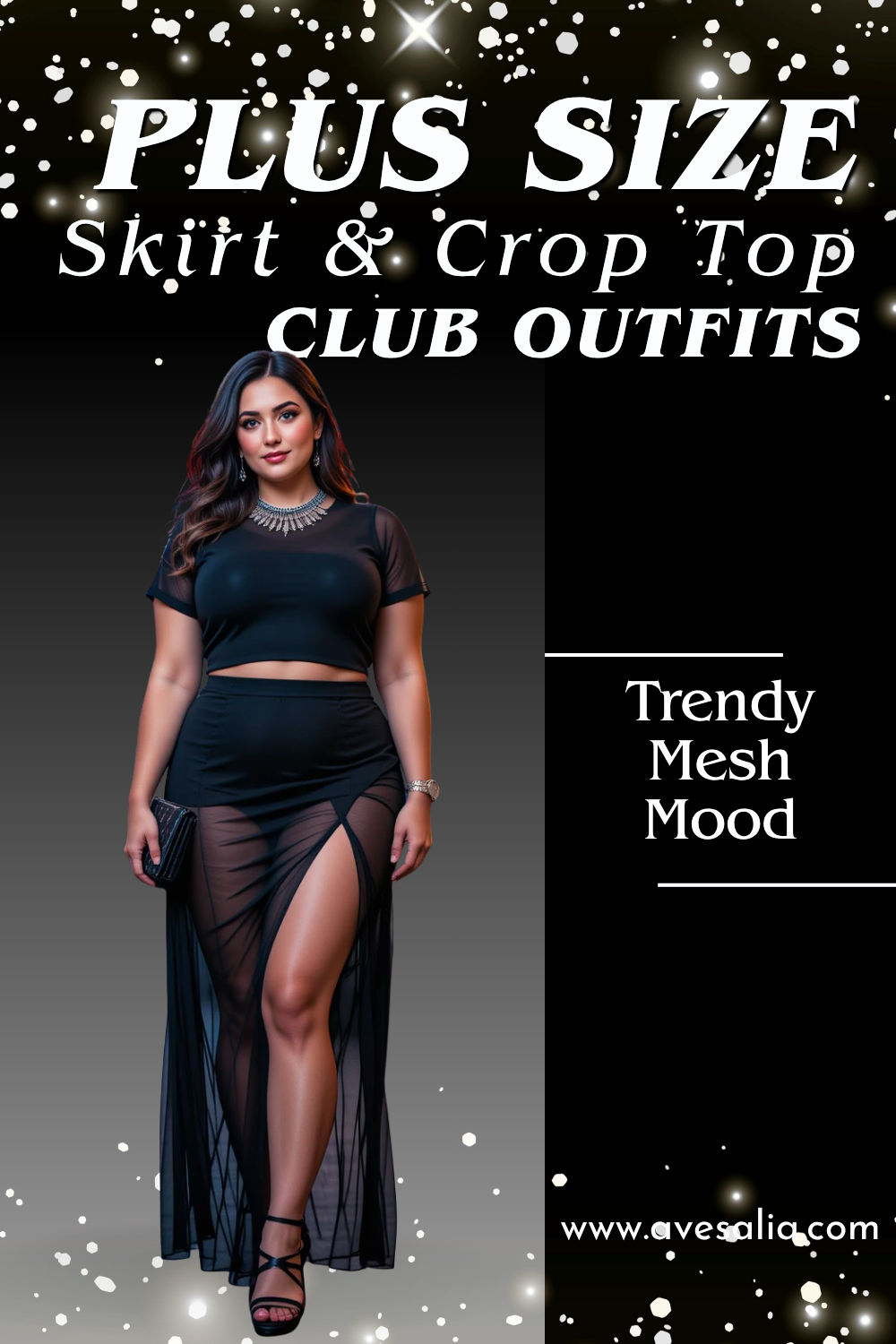 Slay the Night: 16 Plus Size Skirt and Crop Top Club Outfits with Curve-Hugging Style