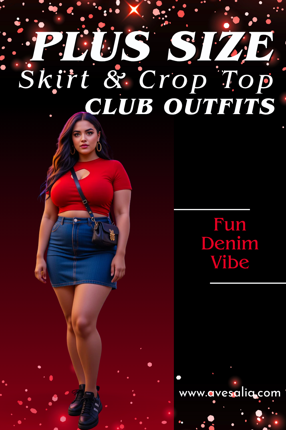 Slay the Night: 16 Plus Size Skirt and Crop Top Club Outfits with Curve-Hugging Style