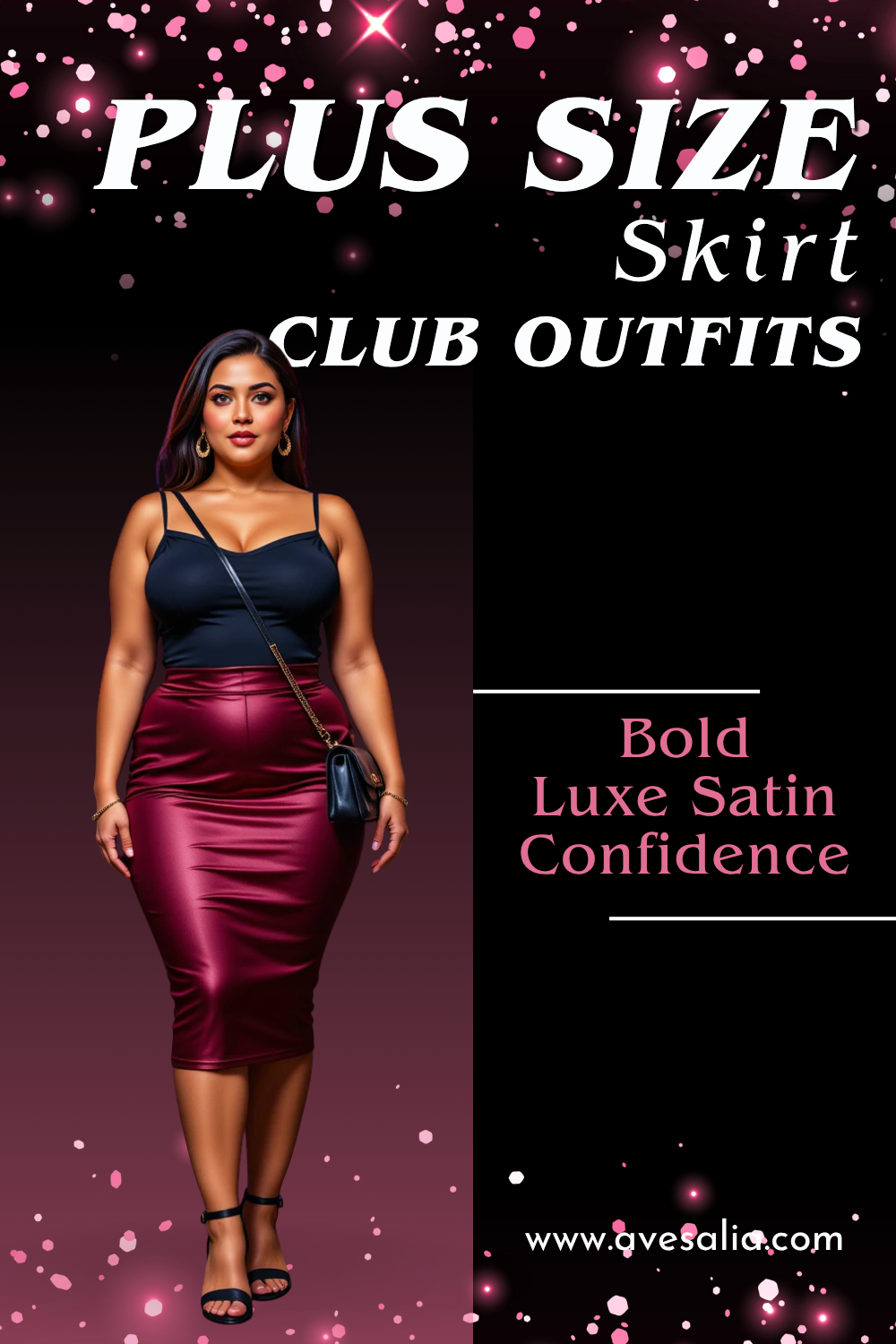Slay the Night: 16 Plus Size Skirt and Crop Top Club Outfits with Curve-Hugging Style