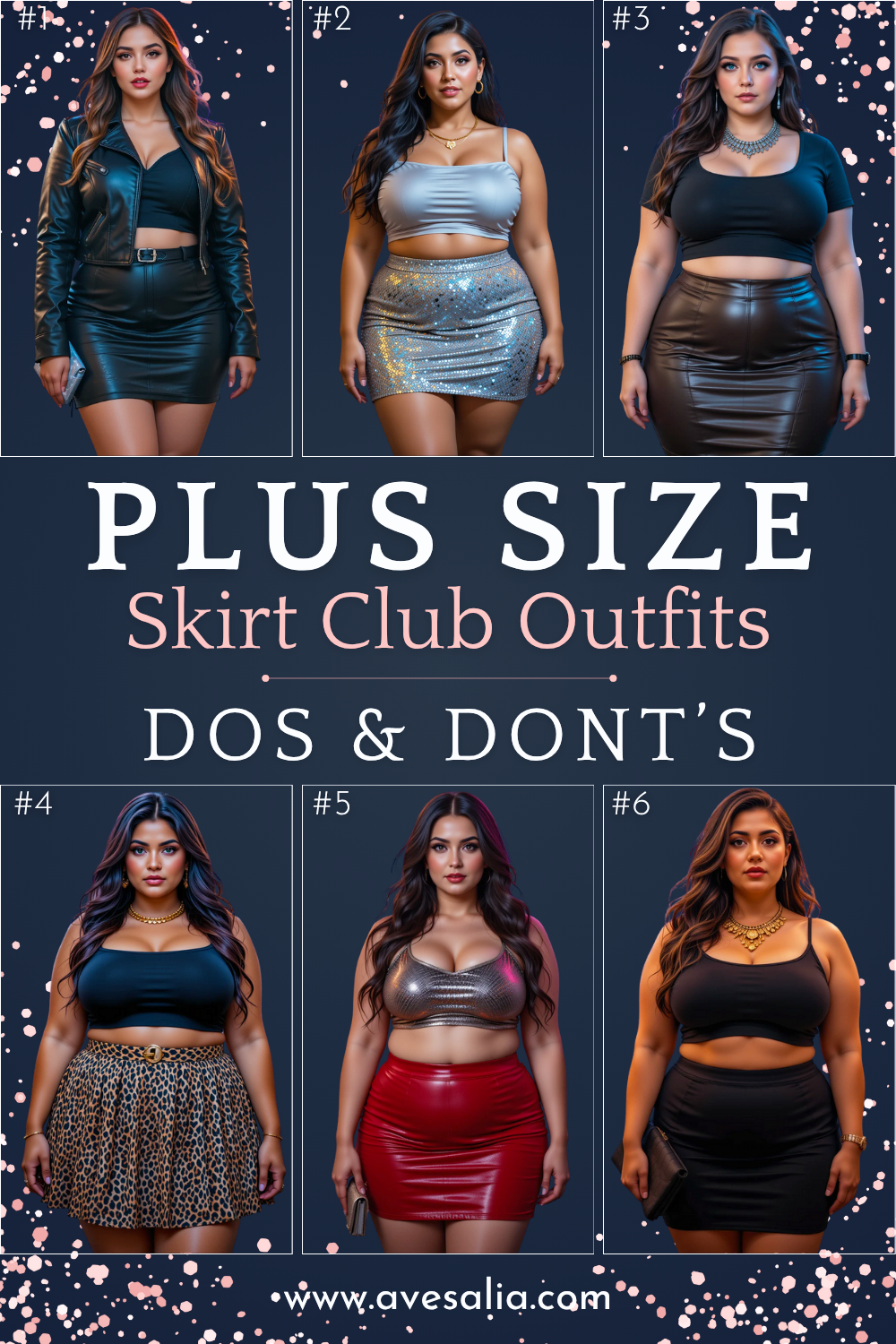 Slay the Night: 16 Plus Size Skirt and Crop Top Club Outfits with Curve-Hugging Style